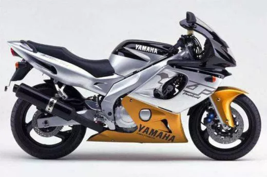 Yamaha YZF-600R 2000 - Schwarz/Silber/Gold Version - Dekorset