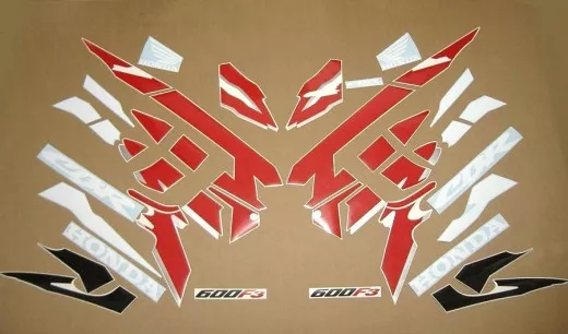 Honda CBR 600 F3 1997 - Schwarz/Weiß/Rote Version - Dekorset