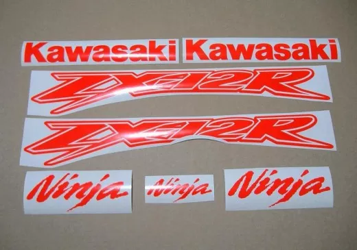 Kawasaki ZX-12R - Neon-Rot - Custom-Dekorset