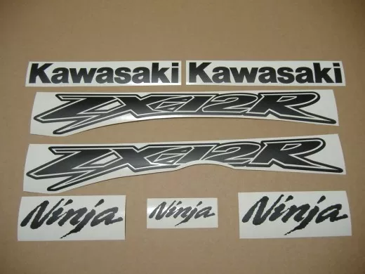 Kawasaki ZX-12R - Mattschwarz - Custom-Dekorset