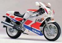 Yamaha FZR 1000 1989 - Weiß/Rote Version - Dekorset