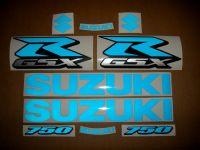 Suzuki GSX-R 750 - Reflektierend Blau - Custom-Dekorset