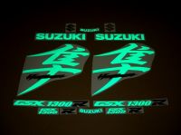 Suzuki Hayabusa 2008-2015 - Reflective Green - Custom-Decalset