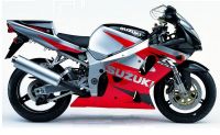 Suzuki GSX-R 750 2001 - Rot/Silber/Schwarze Version - Dekorset