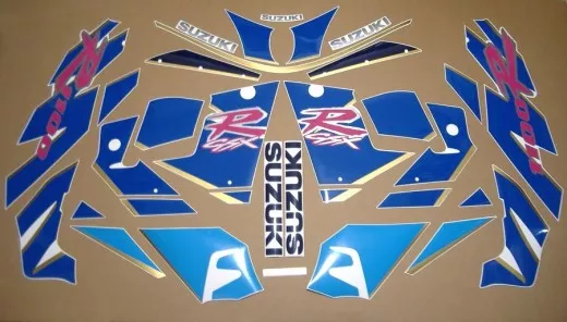 Suzuki GSX-R 1100 1992 - Weiß/Blaue Version - Dekorset
