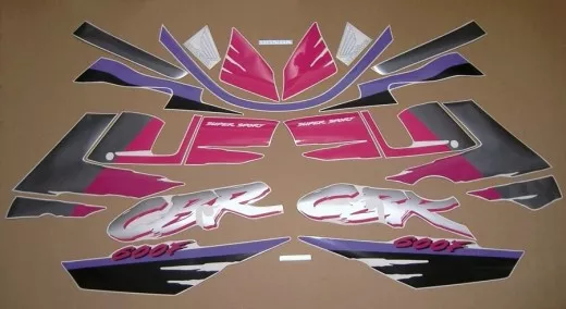 Honda CBR 600 F2 - Schwarz/Pink/Grau Version - Dekorset