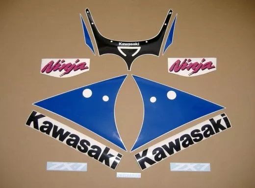 Kawasaki ZXR 750 1991 - Grün/Weiß/Blau US - Dekorset (ZX-7)