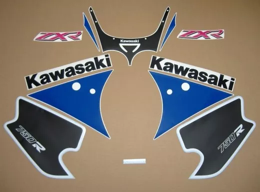 Kawasaki ZXR 750 1992 - Grün/Weiß/Blau Version - Dekorset