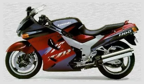 Kawasaki ZZR 1100 1994 - Burgunder/Schwarz Version - Dekorset