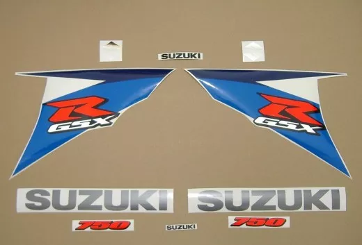 Suzuki GSX-R 750 2010 - Weiß/Blaue Version - Dekorset