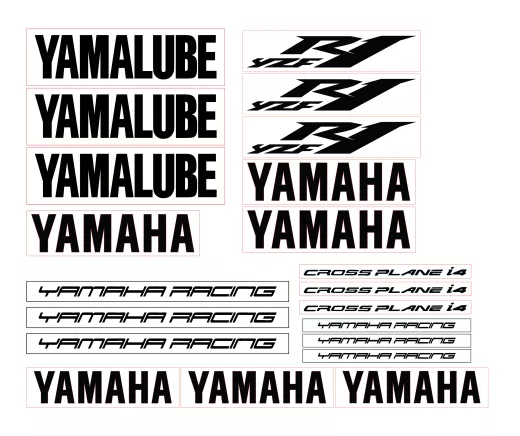 Yamaha R1 // YAMALUBE - Aufkleberset - Schwarz
