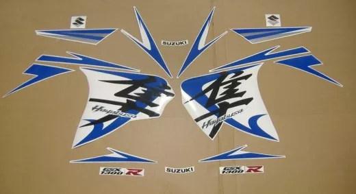 Suzuki Hayabusa 2009 - Weiß/Blaue Version - Dekorset