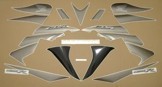 Honda CBR 125R 2008 - Schwarz/Graue Version - Dekorset