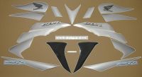 Honda CBR 125R 2009 - Schwarz/Silber Version - Dekorset