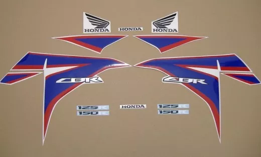 Honda CBR 150R 2012 - Weiß/Blaue Version - Dekorset
