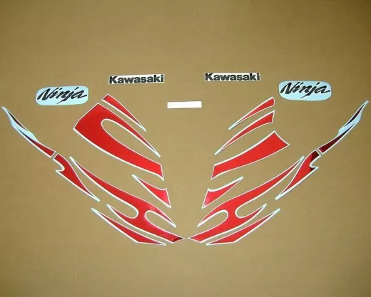Kawasaki 250R Ninja 2007 - Silber/Chrome Rote Version - Dekorset