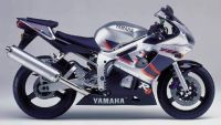 Yamaha YZF-R6 RJ03 1999 - Silber/Schwarze Version - Dekorset