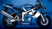 Yamaha YZF-R6 RJ03 2002 - Blaue US Version - Dekorset