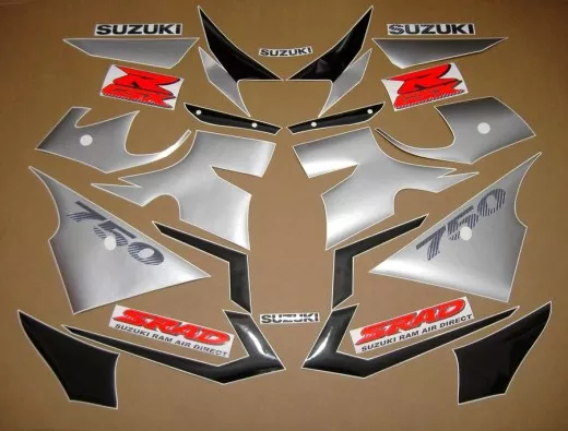 Suzuki GSX-R 750 1997 - Silber/Schwarze Version - Dekorset