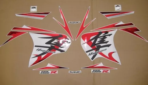 Suzuki Hayabusa GSX-1300R 2008-2015 - Silber/Chrome-Rot - Custom-Dekorset