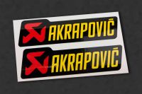 AKRAPOVIC V2 Auspuff-Aufkleber hitzefest, 2 Stück
