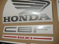 Honda CBF 600S 2004 - Silver Version - Decalset