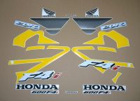 Honda CBR 600 F4i 2004 - Yellow/Grey Version - Decalset