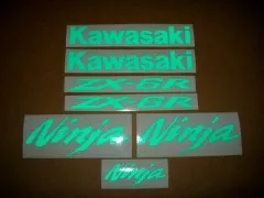Kawasaki ZX-6R - Reflektierend Grün - Custom-Dekorset