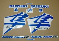 Suzuki Hayabusa 1999-2007 - Reflective Blue - Custom-Decalset