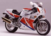 Yamaha FZR 1000 1990 - White/Red/Blue Version - Decalset