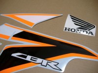 Honda CBR 125R 2011 - Silver/Orange Version - Decalset