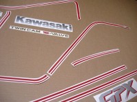 Kawasaki GPX 750R 1986 - Black/Grey Version - Decalset