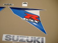 Suzuki GSX-R 750 2010 - Weiß/Blaue Version - Dekorset