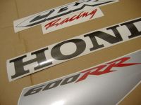 Honda CBR 600RR 2007 - White/Black/Silver Version - Decalset