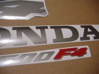 Honda CBR 600 F4 2000 - Silver/Red Version - Decalset