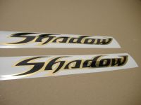 Honda Shadow - Schwarz/Chrome Gold Tank-Dekorset