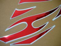 Kawasaki 250R Ninja 2007 - Silver/Chrome Red Version - Decalset