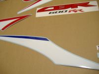Honda CBR 600RR 2010 - White/Blue/Red Version - Decalset