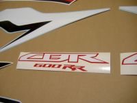 Honda CBR 600RR 2009 - Black/White/Red Version - Decalset