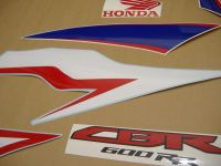 Honda CBR 600RR 2011 - White/Blue/Black Version - Decalset