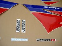 Honda CBR 250R 2013 - Weiß/Rot/Blaue Version - Dekorset