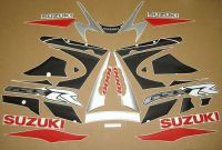 Suzuki GSX-R 1000 K1 2001 - Rot/Schwarz/Silber Version - Dekorset