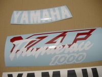Yamaha YZF-1000R 1996 - Weiß/Rote Version - Dekorset
