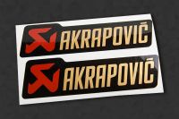 AKRAPOVIC V2 metallic exhaust-sticker heatproof, 2 pcs