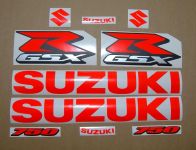 Suzuki GSX-R 750 Universal - Neon-Red - Custom-Decalset