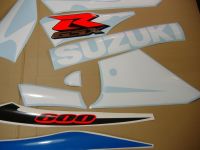 Suzuki GSX-R 600 2002 - Weiß/Blaue Version - Dekorset